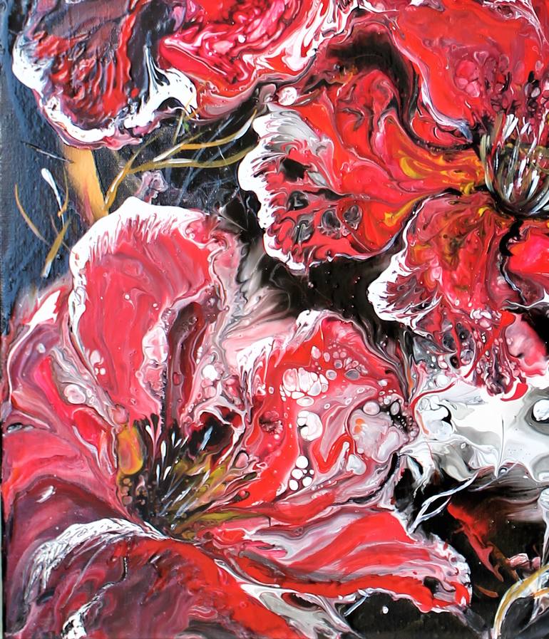 Original Abstract Expressionism Floral Painting by Liliia Kaluzhyna
