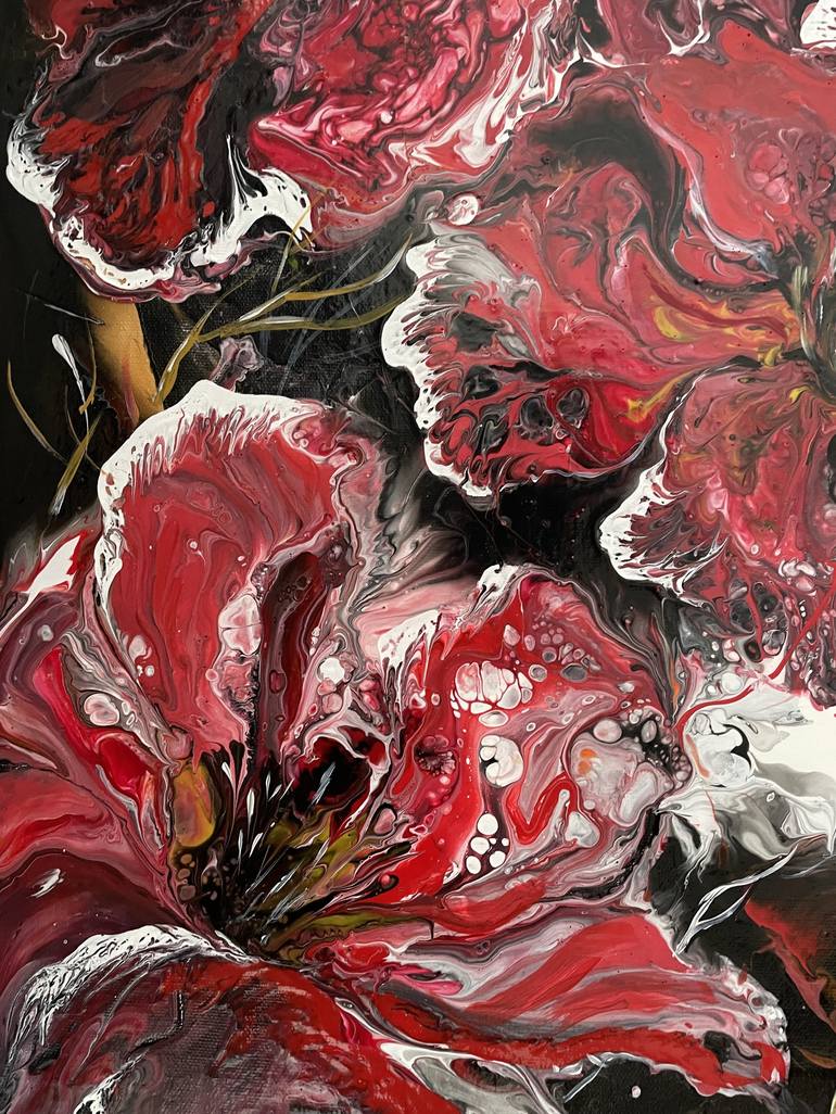 Original Abstract Expressionism Floral Painting by Liliia Kaluzhyna