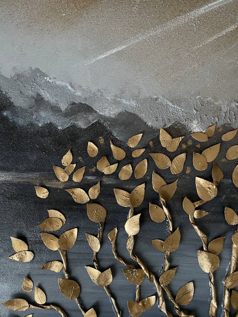 Original Art Deco Botanic Mixed Media by Liliia Kaluzhyna