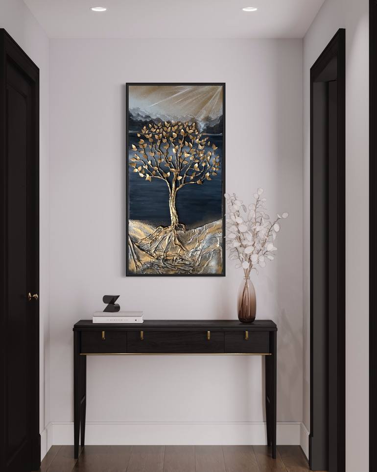 Original Art Deco Botanic Mixed Media by Liliia Kaluzhyna