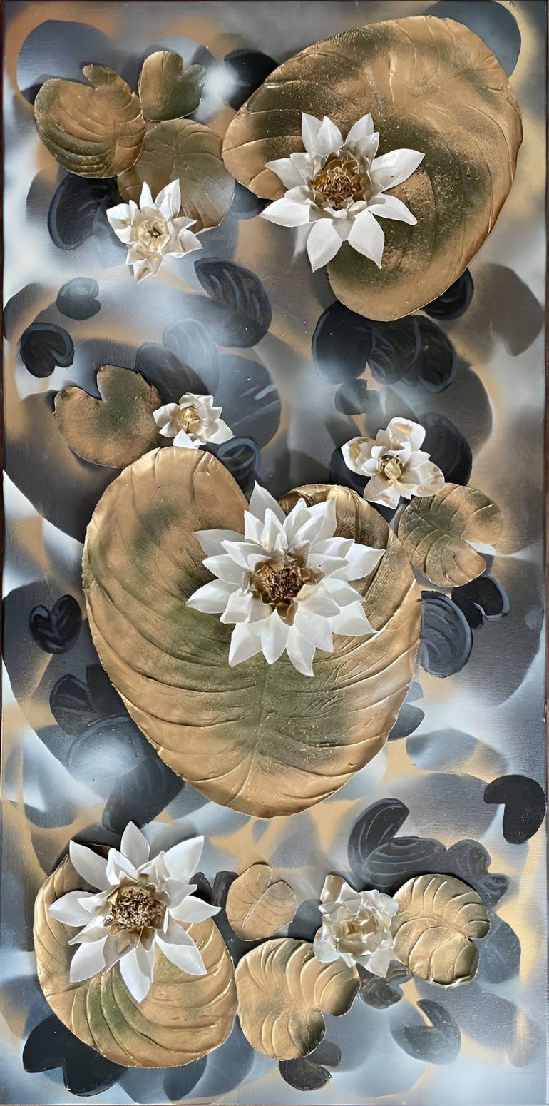 Print of Abstract Floral Mixed Media by Liliia Kaluzhyna