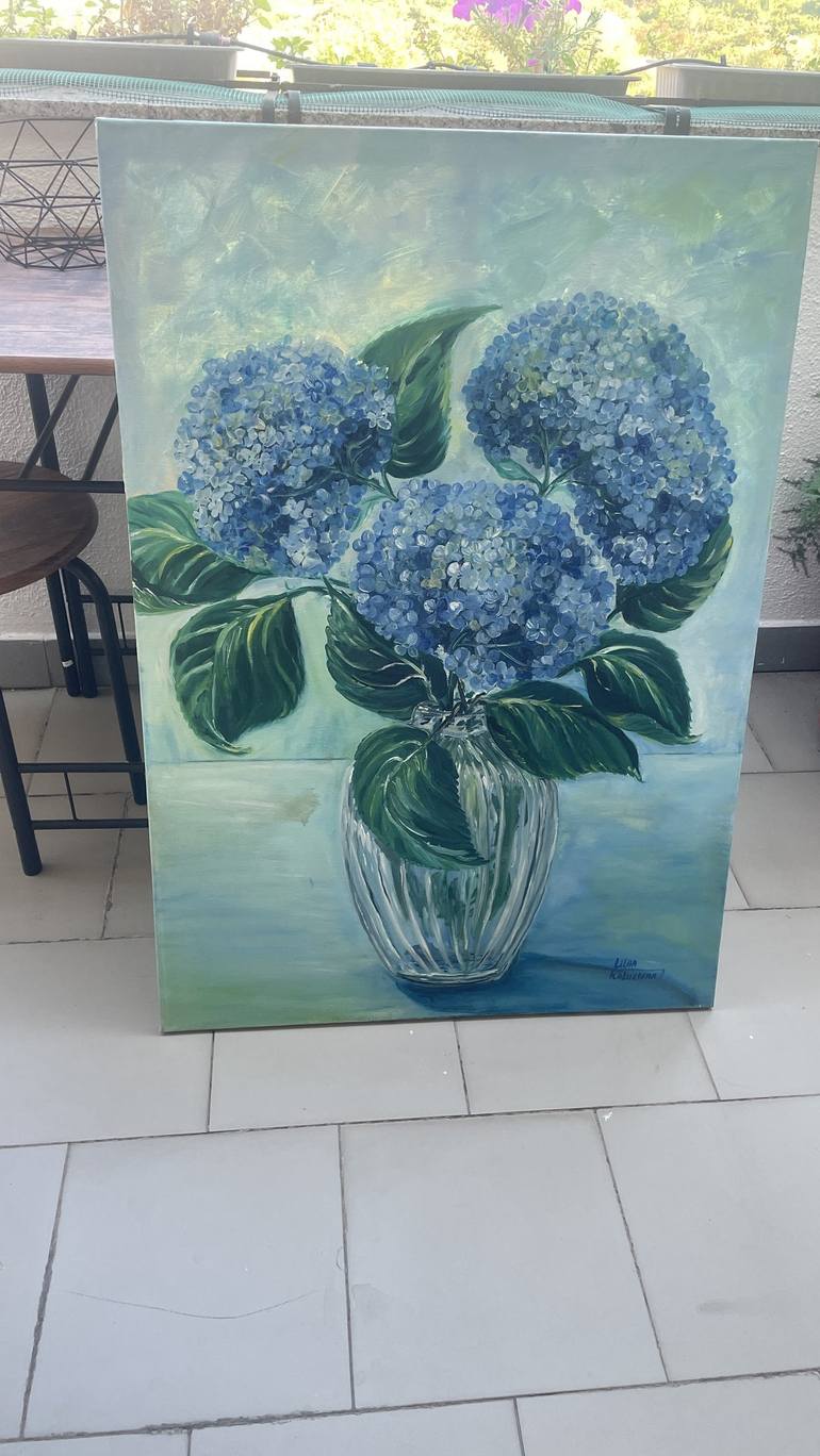 Original Art Deco Floral Painting by Liliia Kaluzhyna