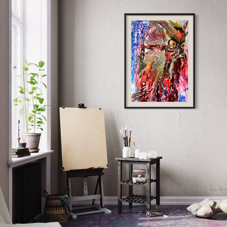 Original Abstract Animal Painting by Liliia Kaluzhyna