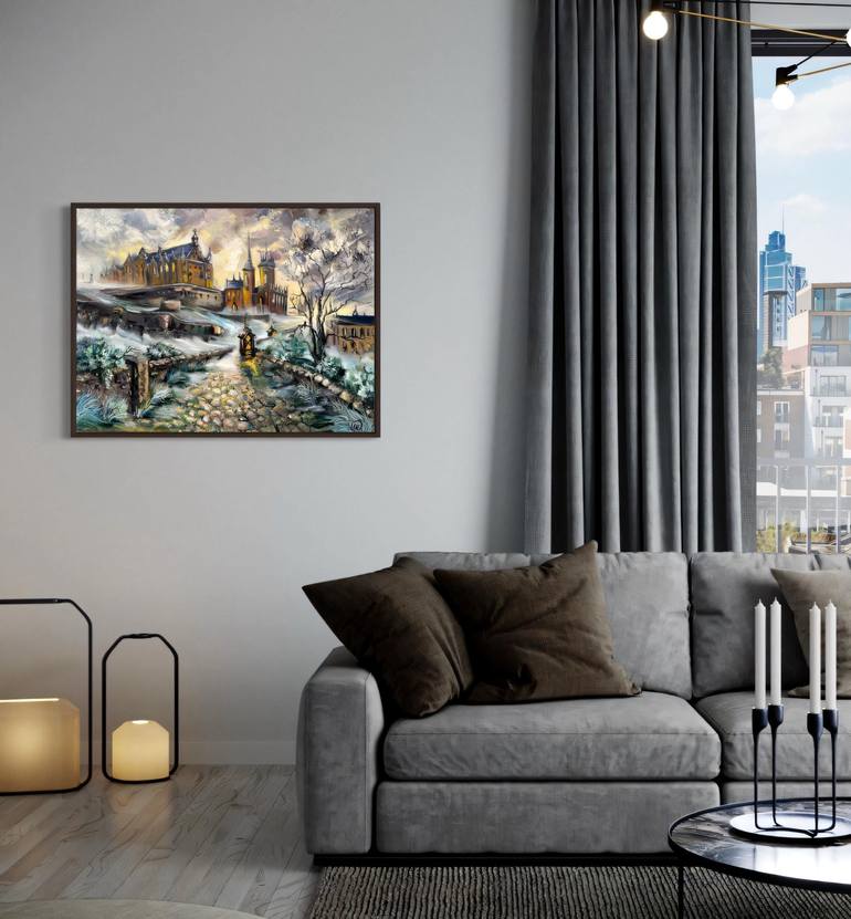 Original Classicism Architecture Painting by Liliia Kaluzhyna