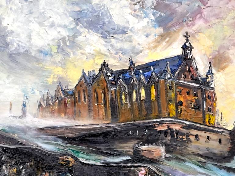 Original Classicism Architecture Painting by Liliia Kaluzhyna