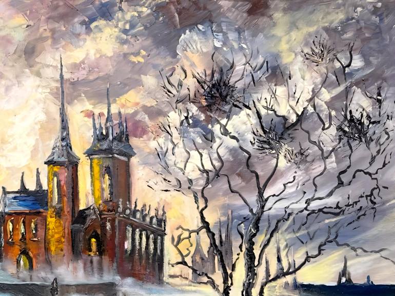 Original Classicism Architecture Painting by Liliia Kaluzhyna