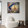Painting above white sofa – soft minimalist decor