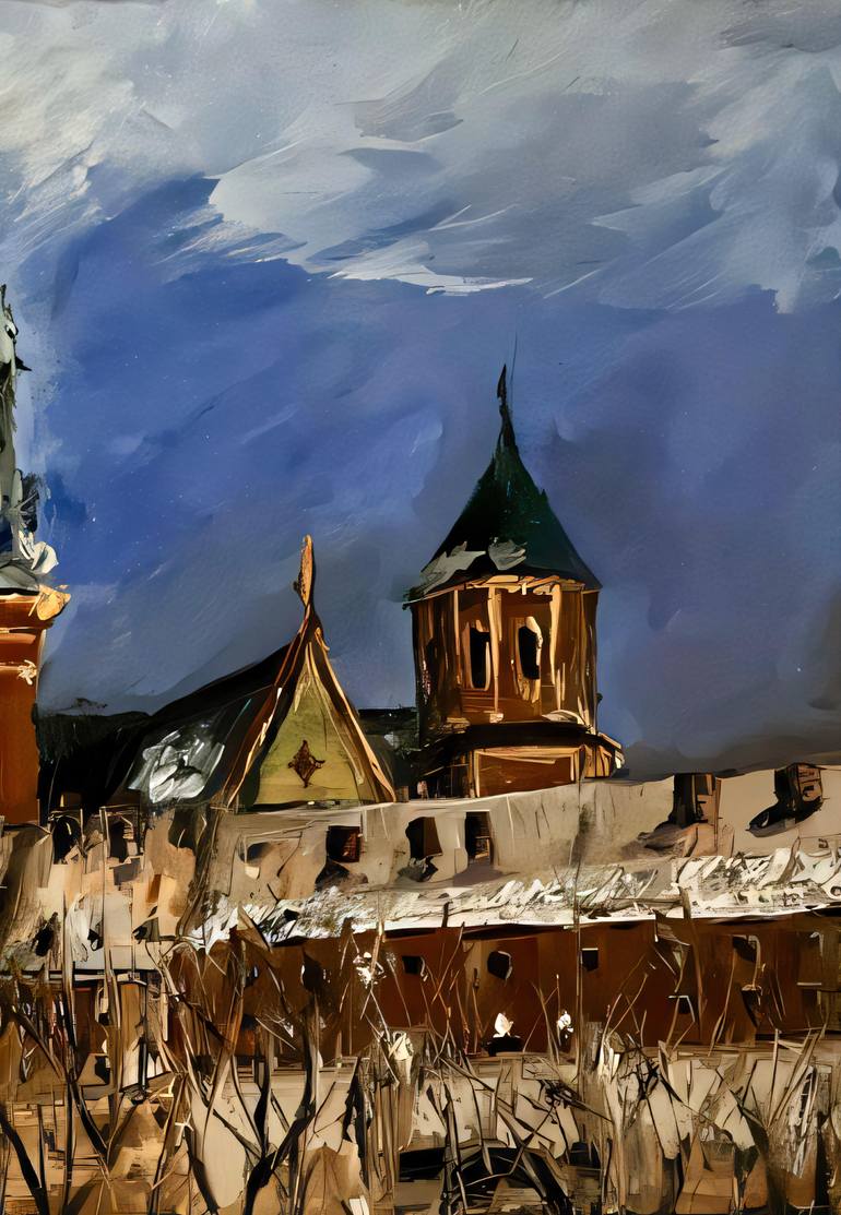 Original Realism Architecture Painting by Liliia Kaluzhyna