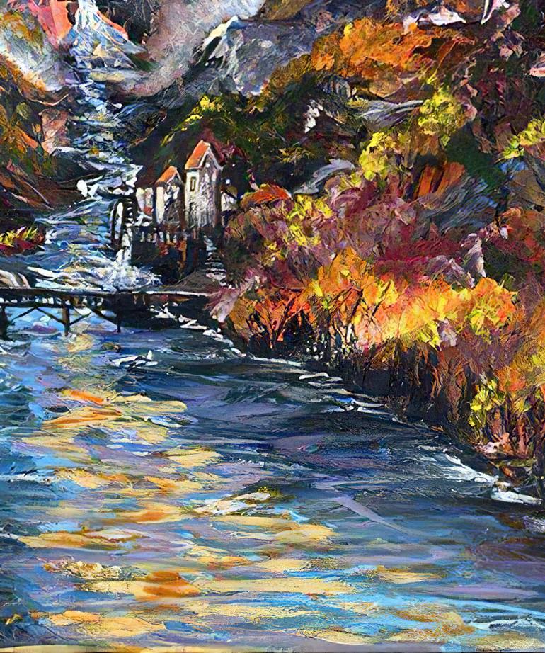 Original Abstract Expressionism Landscape Painting by Liliia Kaluzhyna