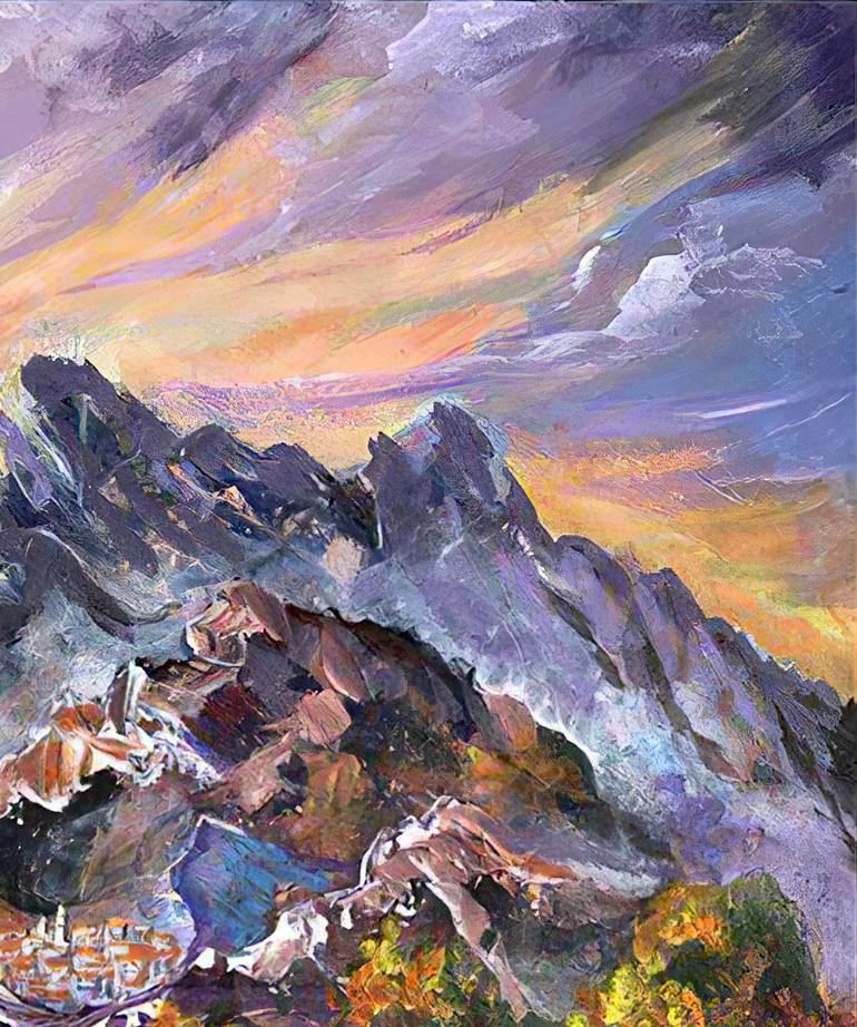 Original Abstract Expressionism Landscape Painting by Liliia Kaluzhyna