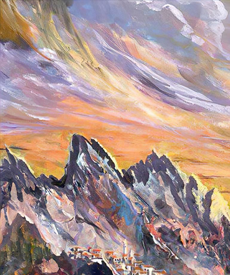 Original Abstract Expressionism Landscape Painting by Liliia Kaluzhyna