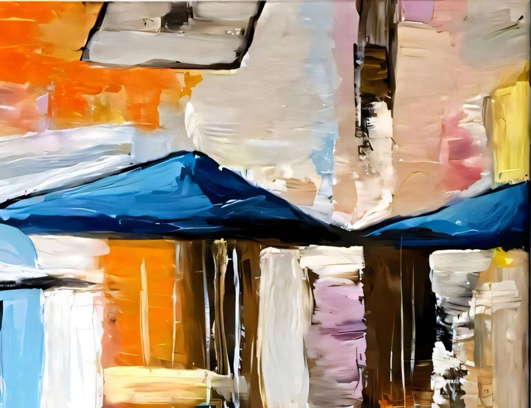 Original Expressionism Boat Painting by Liliia Kaluzhyna
