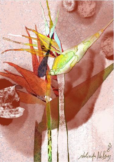 Original Abstract Expressionism Botanic Digital by Nelinda Nelson
