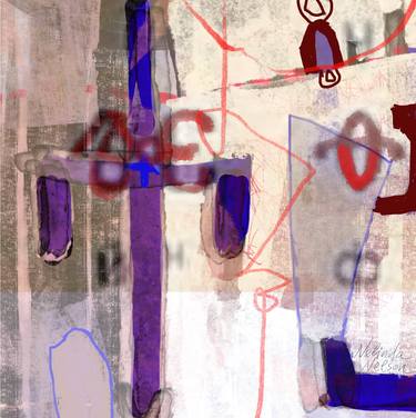 Original Abstract Expressionism Geometric Digital by Nelinda Nelson