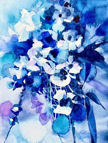 Original Abstract Expressionism Botanic Drawings by Nelinda Nelson
