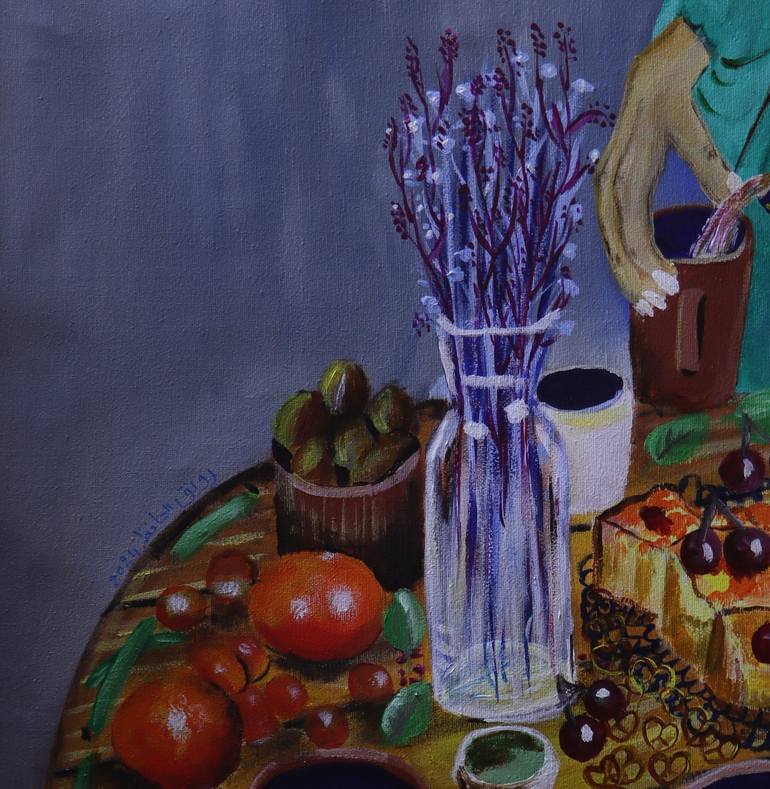 Original Color Field Painting Food & Drink Drawing by rawnaq alhafidh