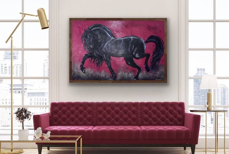 Original Abstract Expressionism Horse Painting by Vera Kozlovskih