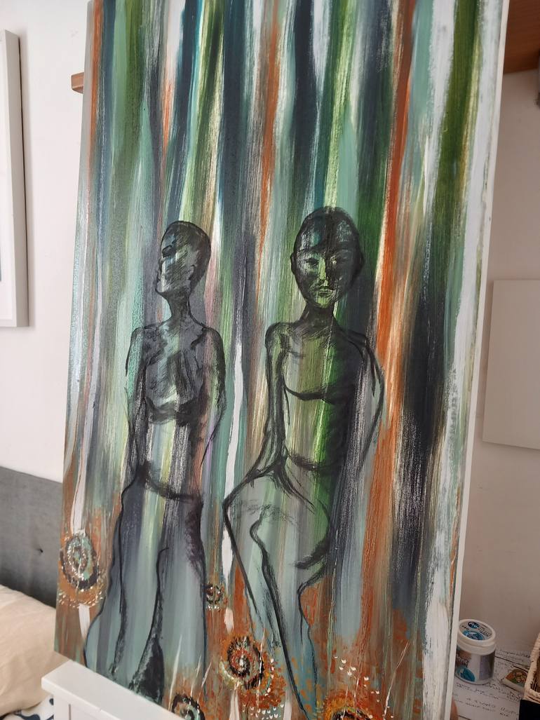 Original Abstract People Painting by Nicoletta Fradeani