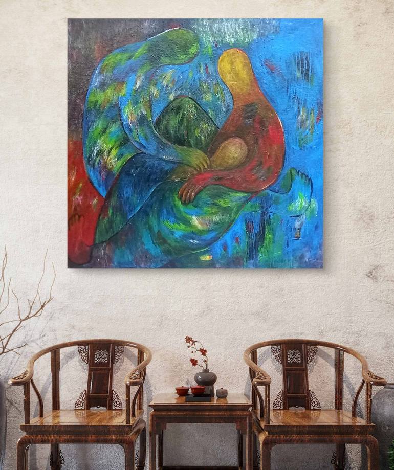 Original Expressionism Love Painting by Alek Subairi