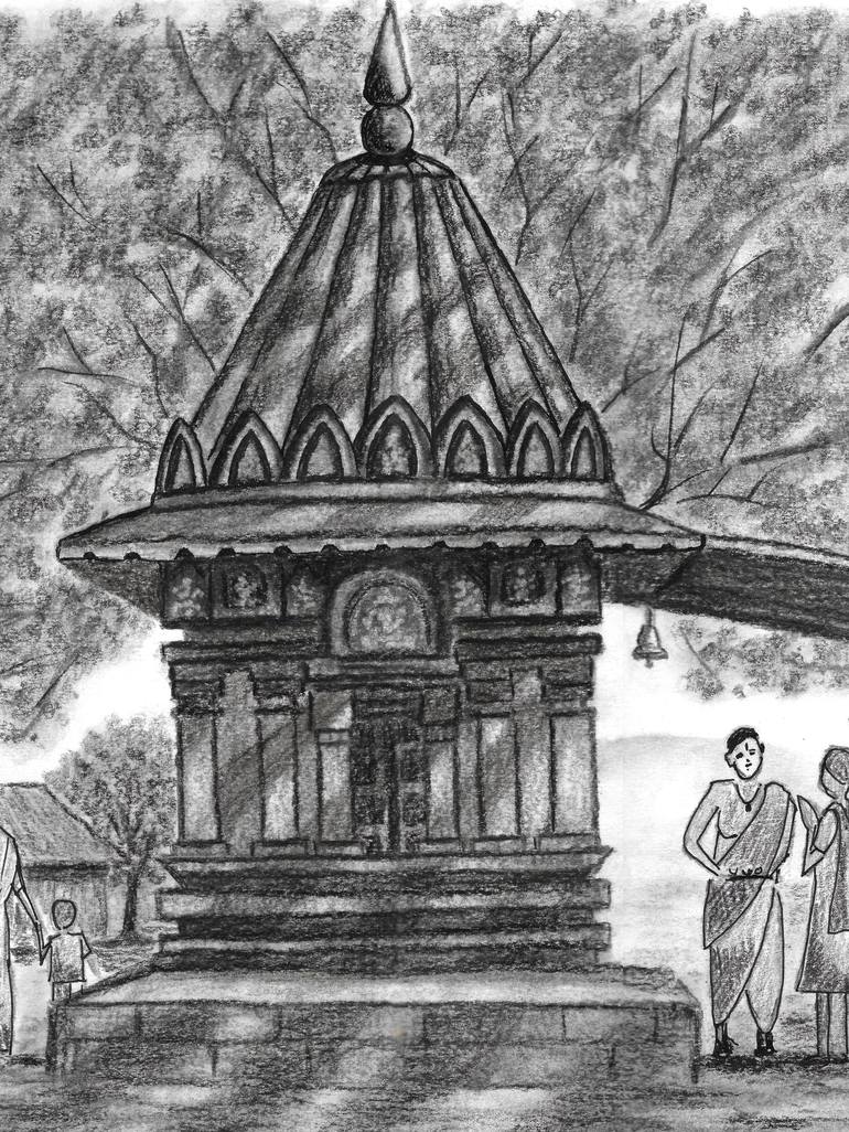 Original Black & White Religion Drawing by Kunal Girme