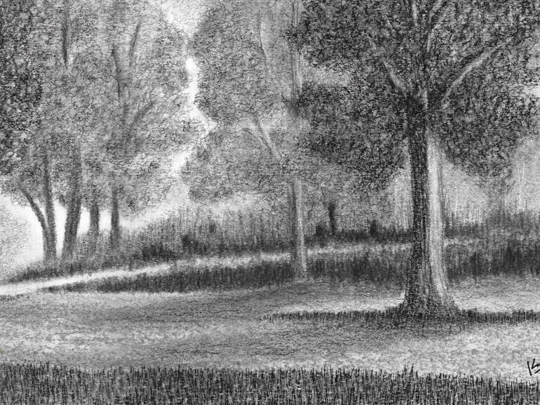 Original Black & White Nature Drawing by Kunal Girme