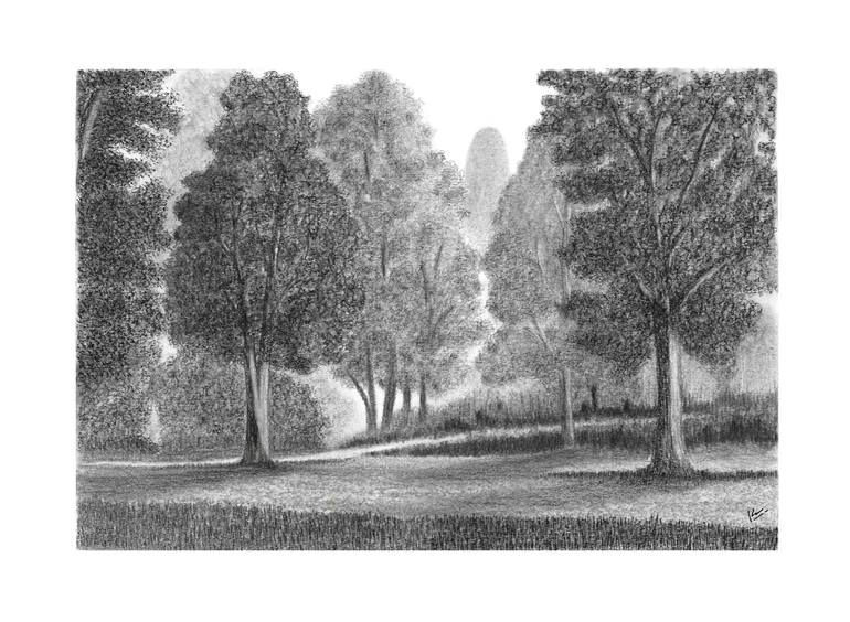 Original Black & White Nature Drawing by Kunal Girme