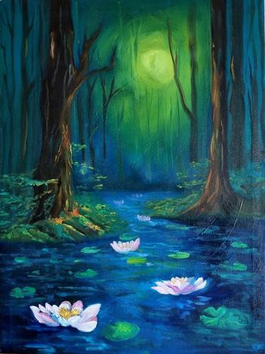 Original Symbolism Landscape Paintings by Zoha Qasim