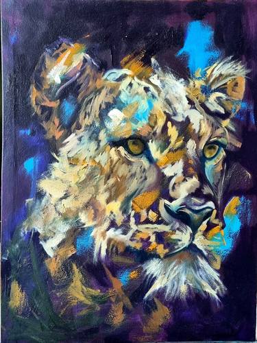 Original Abstract Expressionism Animal Paintings by Zoha Qasim