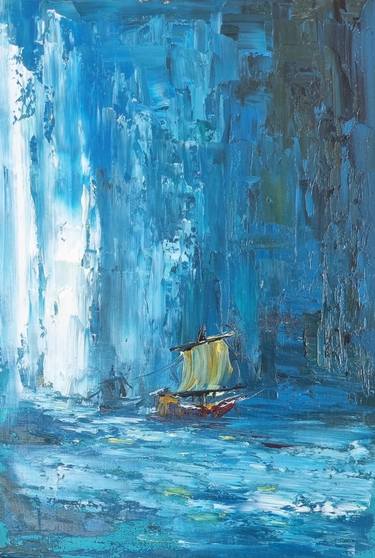 Original Abstract Expressionism Seascape Paintings by Zoha Qasim