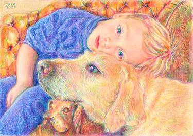 Original Realism Children Drawings by CARO ARTWORKS