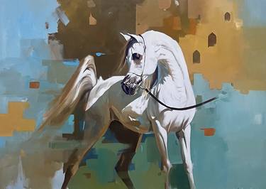 Original Abstract Expressionism Horse Paintings by mahesh kumar