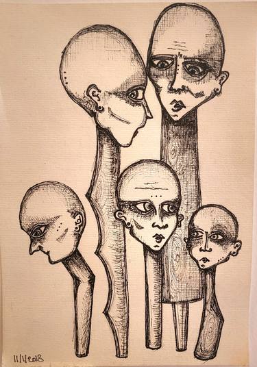 Print of Conceptual People Drawings by Lubna Juqqa