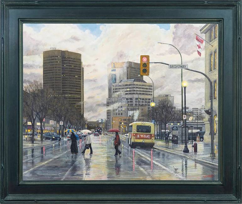 Original Realism Cities Painting by Clayt Lennox