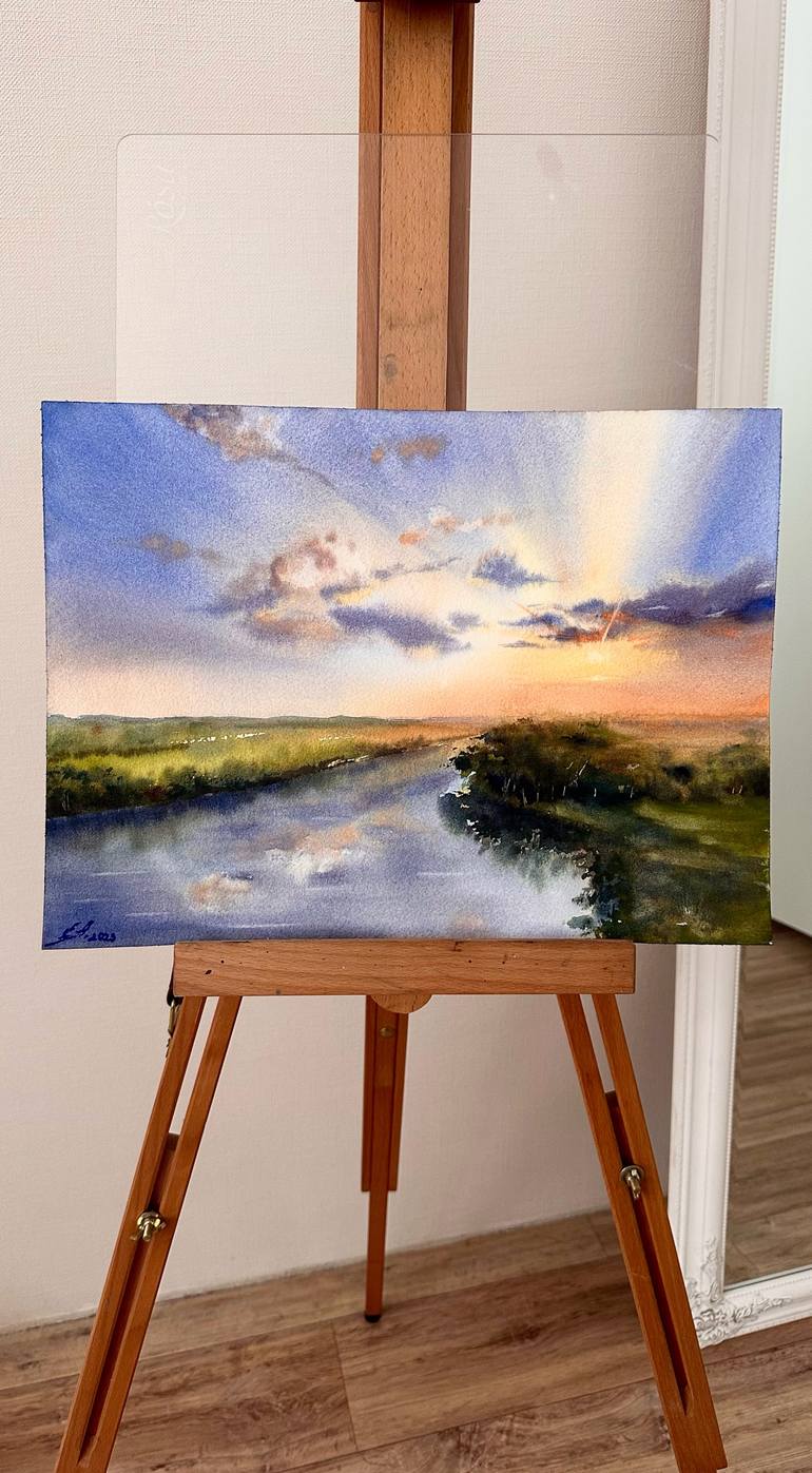 Original Classicism Landscape Painting by Olena Anopriienko