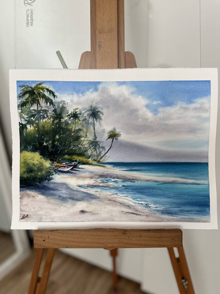 Original Realism Beach Painting by Olena Anopriienko