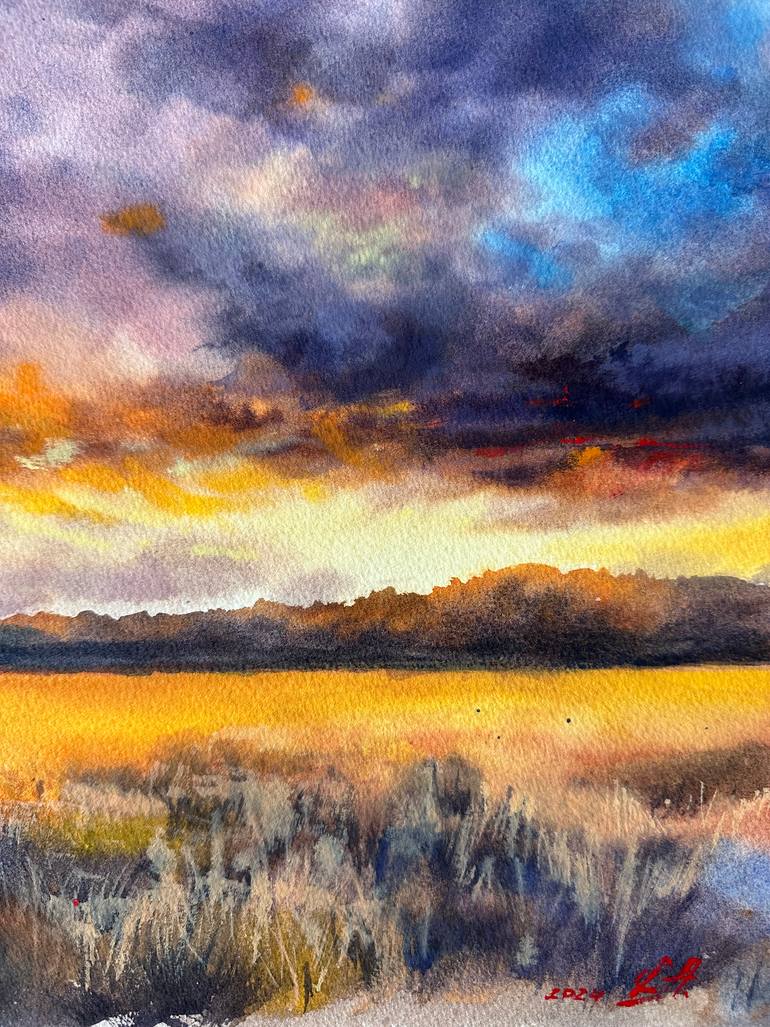 Original Classicism Landscape Painting by Olena Anopriienko