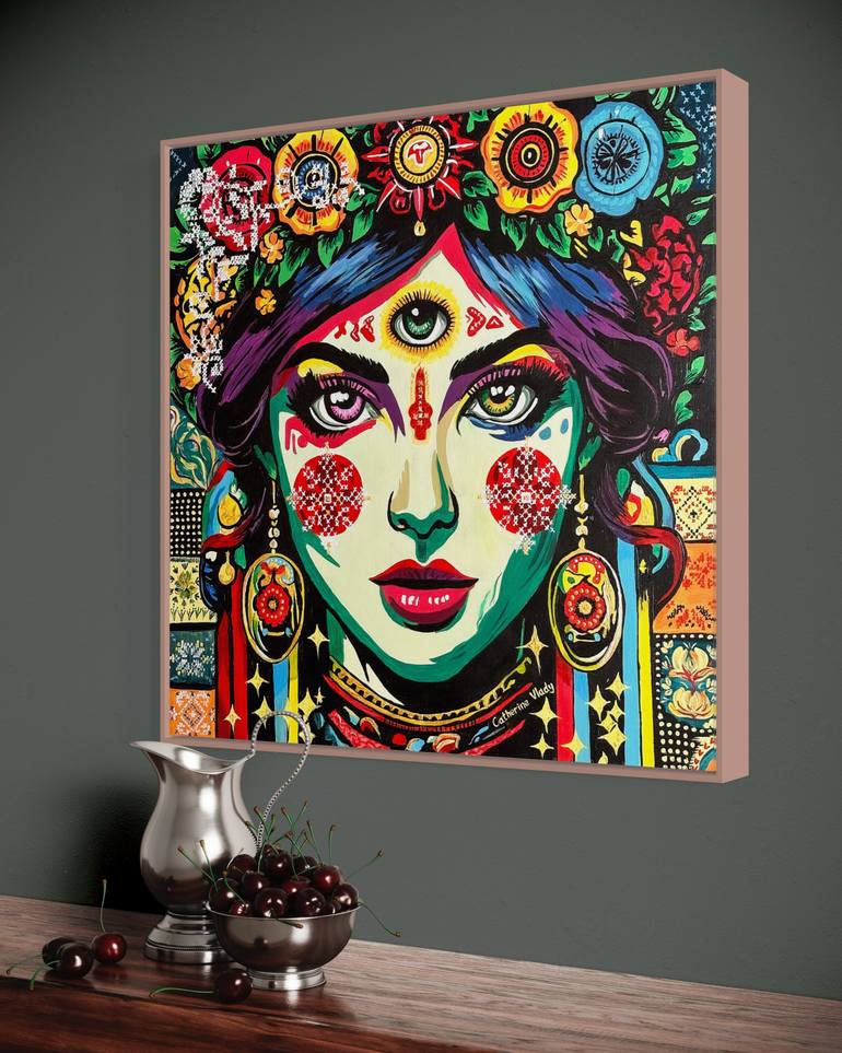 Original Folk Fantasy Painting by Catherine Vlady