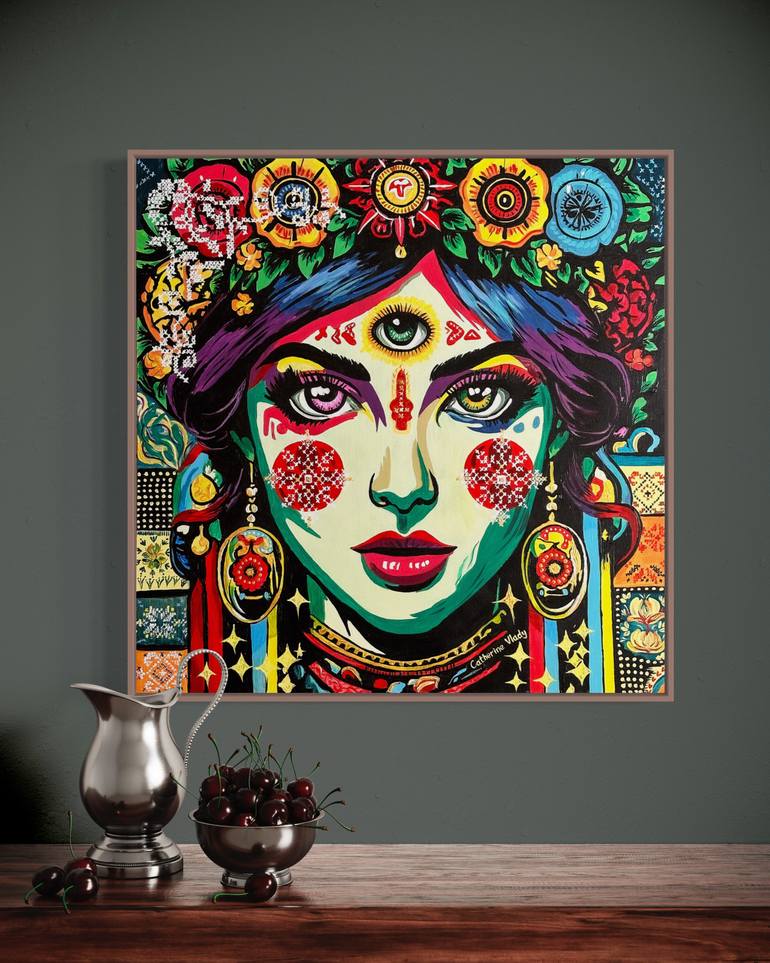 Original Folk Fantasy Painting by Catherine Vlady