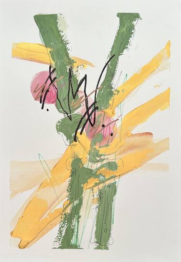 Original Abstract Expressionism Botanic Mixed Media by Rachel Mclaughlin