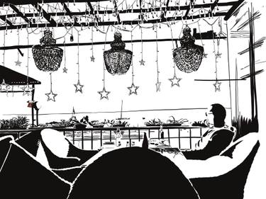 Original Black & White Beach Digital by Rachel Mclaughlin