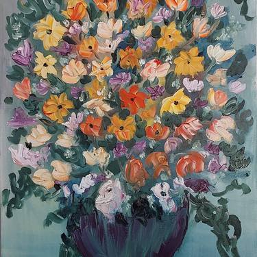 Original Abstract Expressionism Floral Paintings by Gwen Kreel