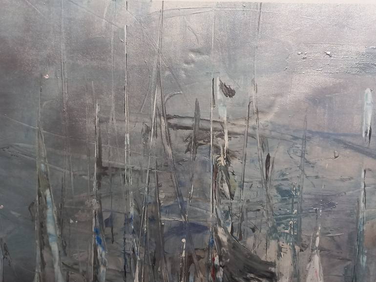 Original Abstract Seascape Painting by Zamora Putpaña