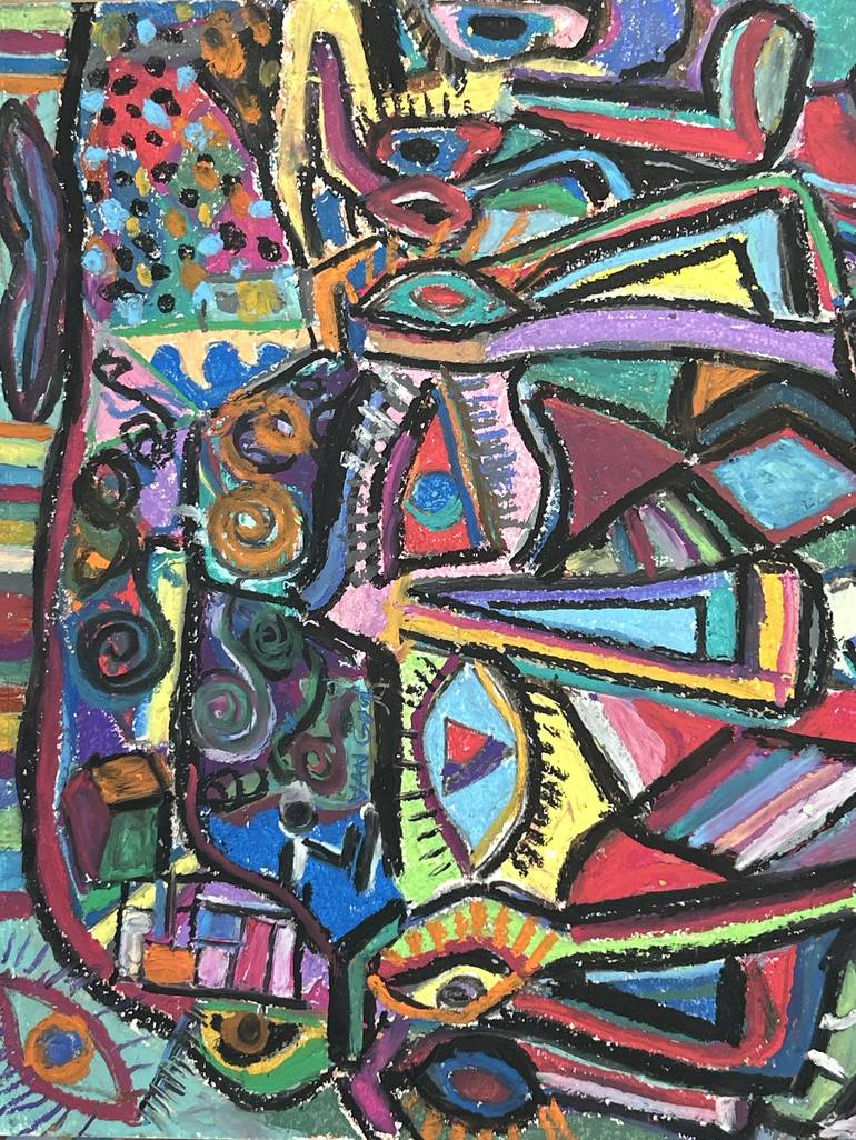 Original Cubism Abstract Painting by Walter Guzman