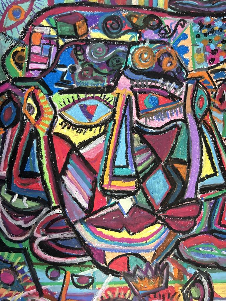 Original Cubism Abstract Painting by Walter Guzman