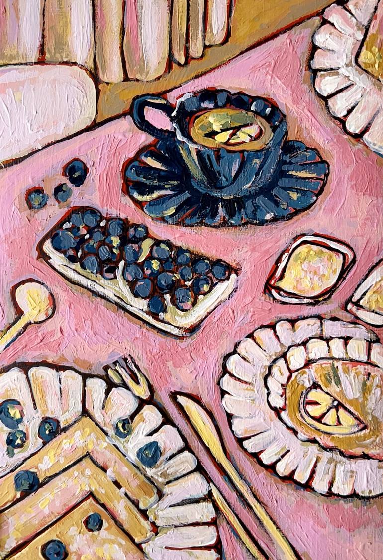 Original Abstract Expressionism Food & Drink Paintings by Valentine S