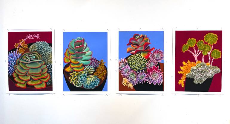 Original Abstract Botanic Painting by Michael Pfleghaar