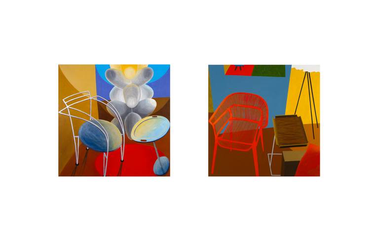 Original Abstract Interiors Painting by Michael Pfleghaar