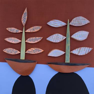 Original Abstract Botanic Mixed Media by Michael Pfleghaar