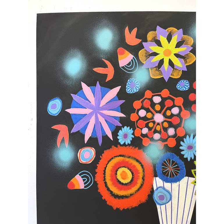 Original Abstract Floral Painting by Michael Pfleghaar