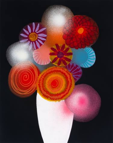 Original Abstract Floral Paintings by Michael Pfleghaar